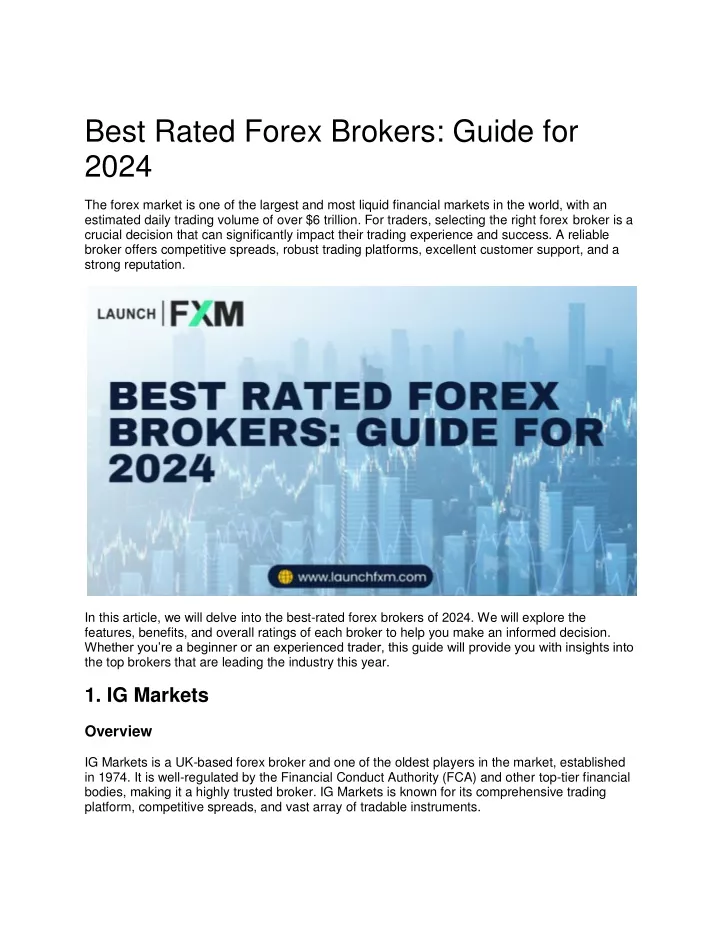 best rated forex brokers guide for 2024