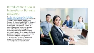Shaping Global Leaders - BBA in International Business at SCMIRT