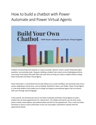 how to build a chatbot with power automate