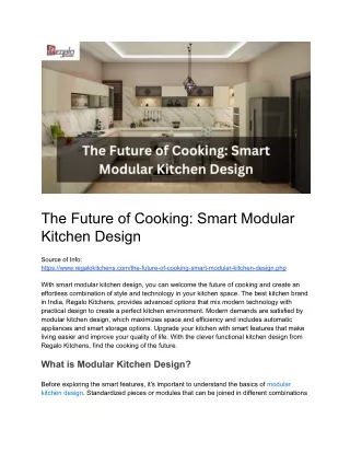 the future of cooking smart modular kitchen design