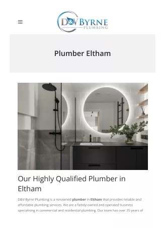Plumber Eltham