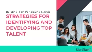 building high performing teams strategies