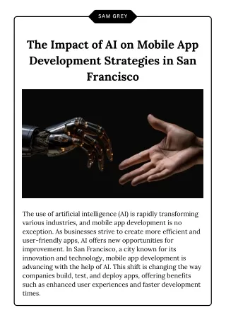 The Impact of AI on Mobile App Development Strategies in San Francisco