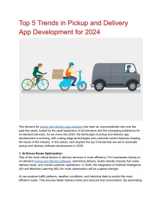 Top 5 Trends in Pickup and Delivery App Development for 2024