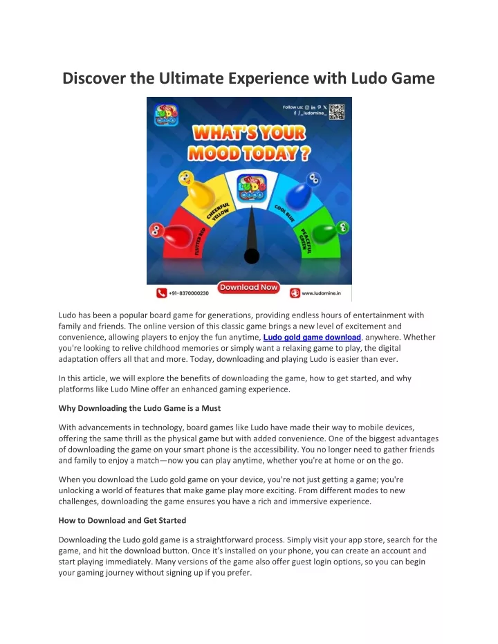 discover the ultimate experience with ludo game