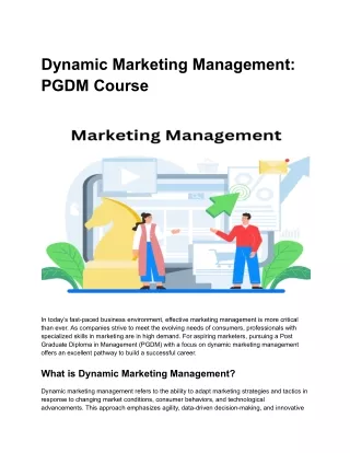 Dynamic Marketing Management_ PGDM Course