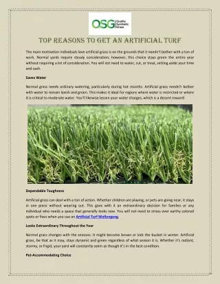 Top Reasons to Get an Artificial Turf