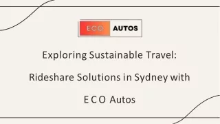 Revolutionizing Urban Travel: Rideshare Solutions in Sydney by ECO Autos