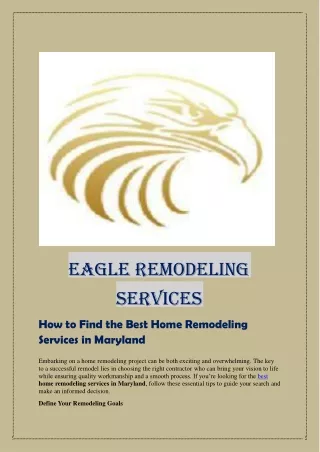 How to Find the Best Home Remodeling Services in Maryland