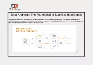 Data Analytics: The Foundation of Business Intelligence