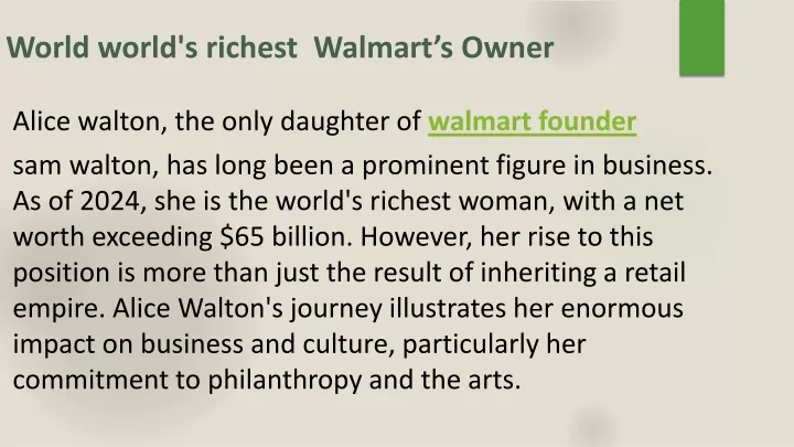 world world s richest walmart s owner