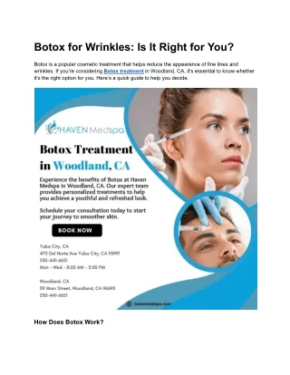 botox for wrinkles is it right for you
