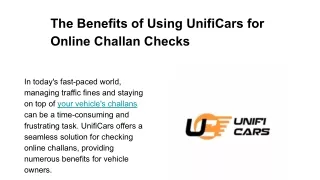 UnifiCars for Online Challan Checks