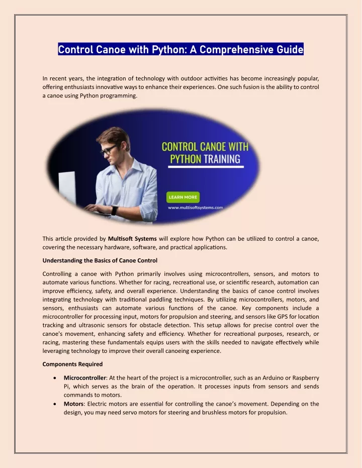 control canoe with python a comprehensive guide