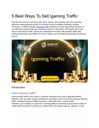 5 Best Ways To Sell Igaming Traffic
