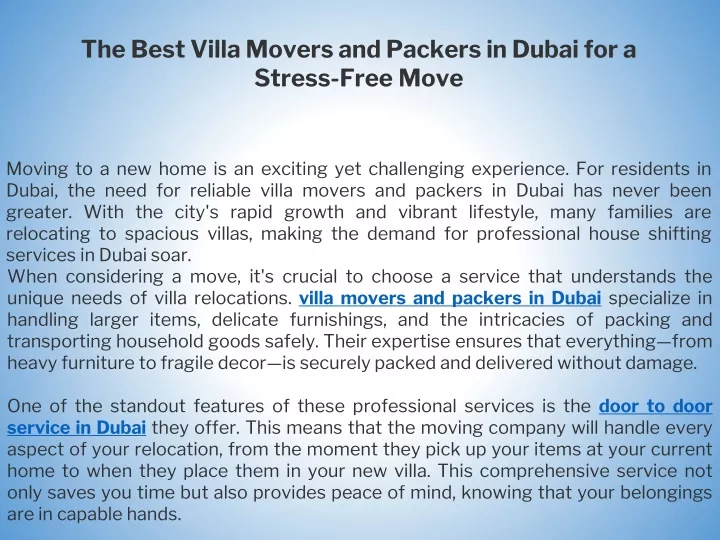 the best villa movers and packers in dubai