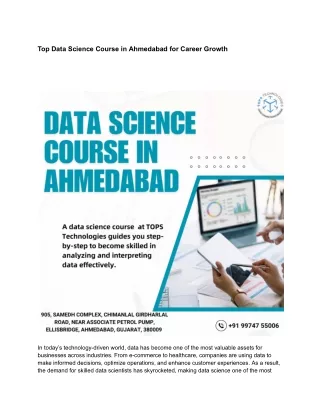 Top Data Science Course in Ahmedabad for Career Growth