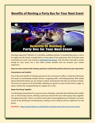 Benefits of Renting a Party Bus for Your Next Event
