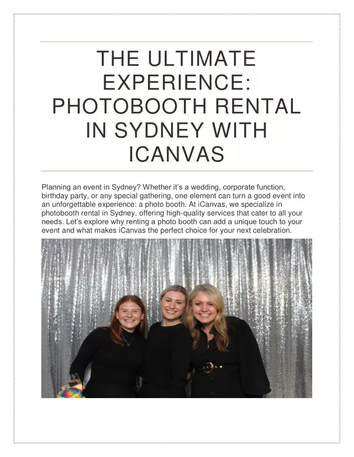 the ultimate experience photobooth rental