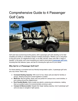 PDF_ Everything You Need to Know About 4 Passenger Golf Carts