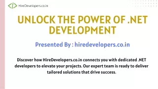 Unlock the Power of .NET Development Services