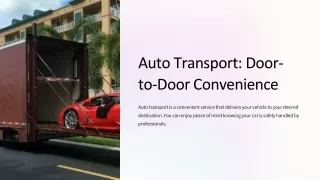 auto transport door to door convenience