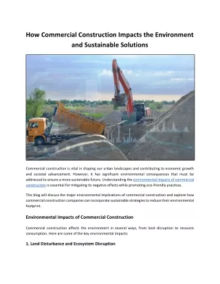 Understanding the Environmental Impacts of Commercial Construction