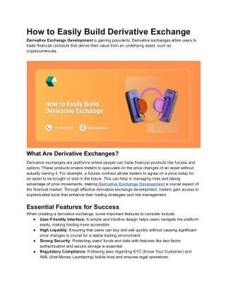 How to Easily Build Derivative Exchange
