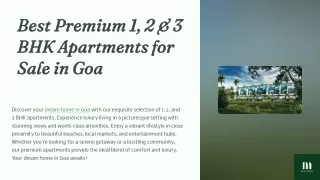 Best Premium 1, 2 & 3 BHK Apartments for Sale in Goa
