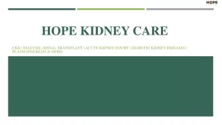 HOPE KIDNEY CARE - CHRONIC KIDNEY DISEASE TREATMENT IN THANE