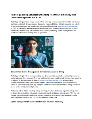 radiology billing services enhancing healthcare