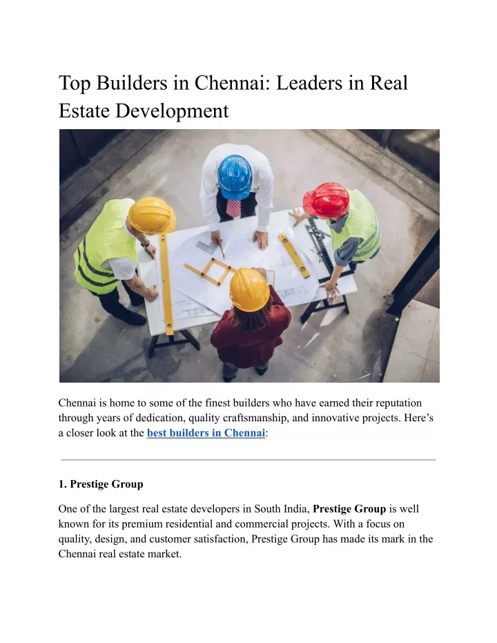 top builders in chennai leaders in real estate