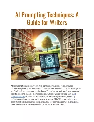 AI Prompting Techniques - A Guide for Writers