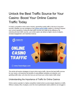 Unlock the Best Traffic Source for Your Casino_ Boost Your Online Casino Traffic Today