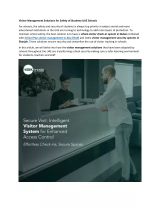 visitor management solutions for safety
