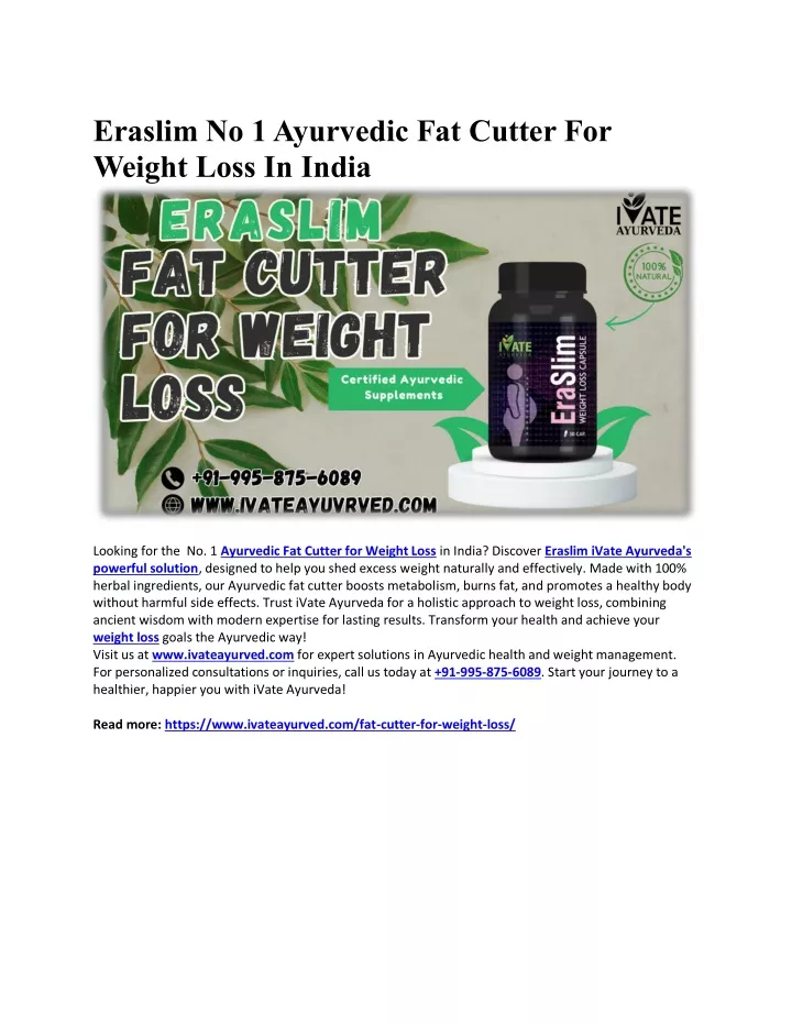 eraslim no 1 ayurvedic fat cutter for weight loss