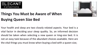 Things You Must be Aware of When Buying Queen Size Bed