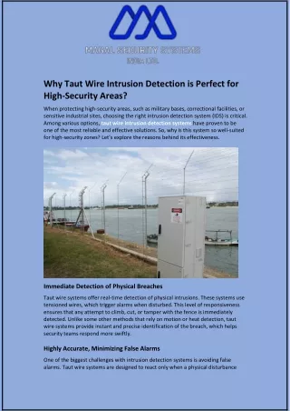 why taut wire intrusion detection is perfect
