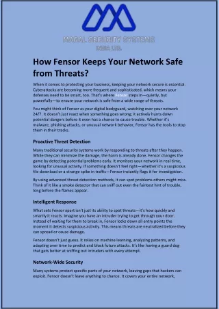 how fensor keeps your network safe from threats