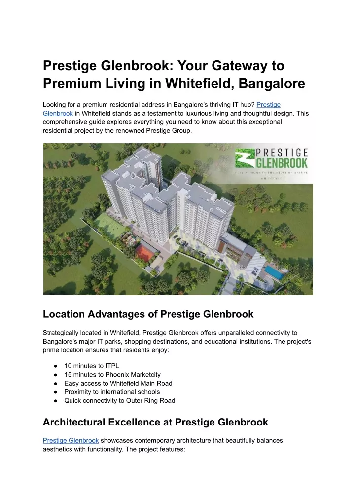 prestige glenbrook your gateway to premium living