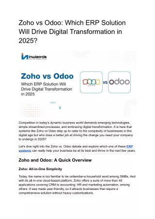 Zoho vs Odoo Which ERP Solution Will Drive Digital Transformation in 2025