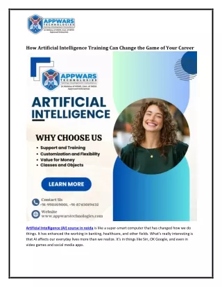 How Artificial Intelligence Training Can Change the Game of Your Career