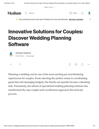 Innovative Solutions for Couples_ Discover Wedding Planning Software _ by Xpressio Systems _ Oct, 2024 _ Medium