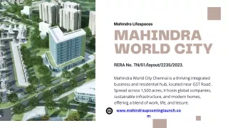 Mahindra Lifespaces World City Chennai