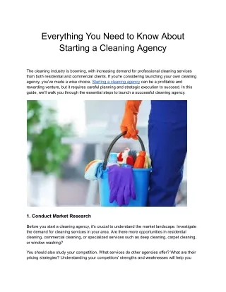 Everything You Need to Know About Starting a Cleaning Agency