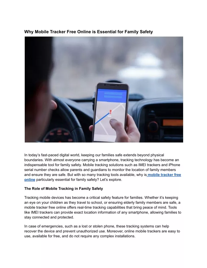 why mobile tracker free online is essential