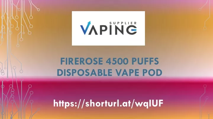 firerose 4500 puffs disposable vape pod