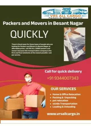 Packers and Movers in Besant Nagar