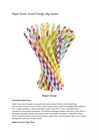 paper straw small change big impact