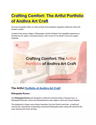 Crafting Comfort_ The Artful Portfolio of Andhra Art Craft